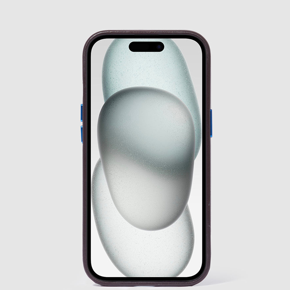 Piquadro Connequ Handyhülle iPhone 15 Plus 6,7 Zoll Leder
