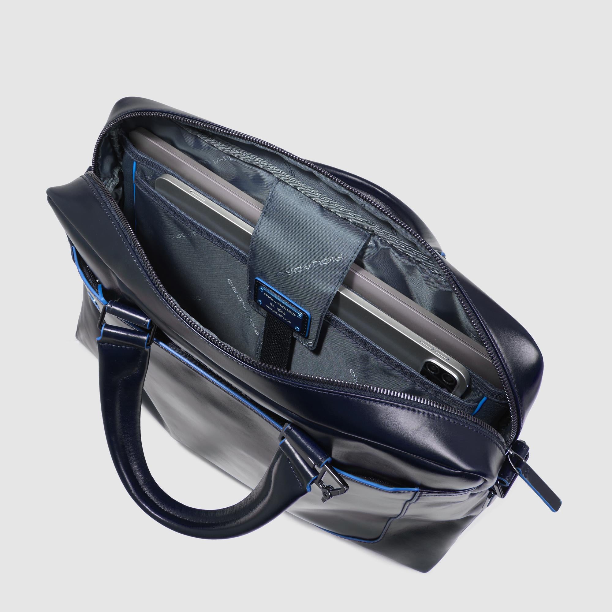 Piquadro Modus Laptoptasche 14 Zoll Schwarz Leder