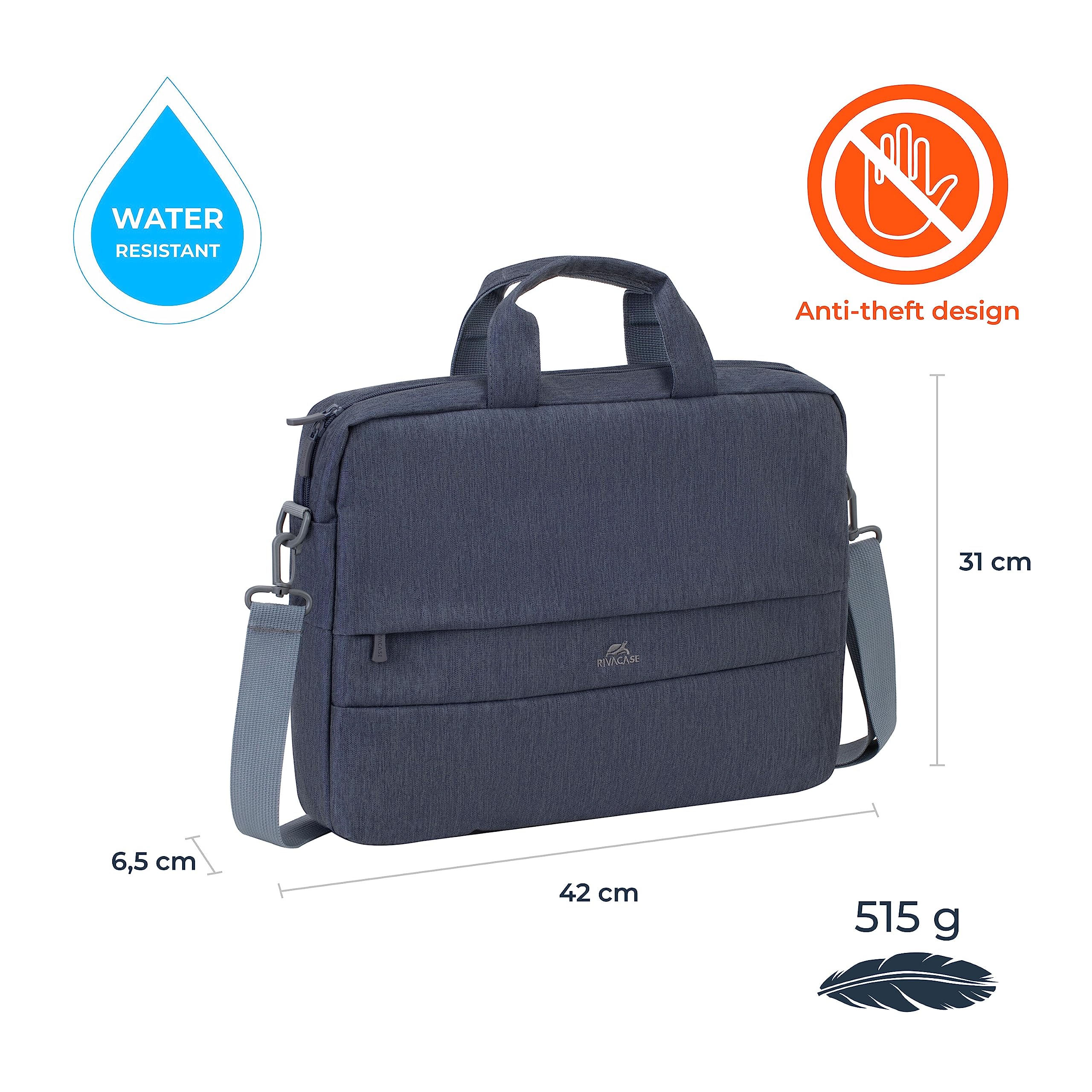 RIVACASE Davos 15,6 Zoll Laptoptasche dunkelgrau