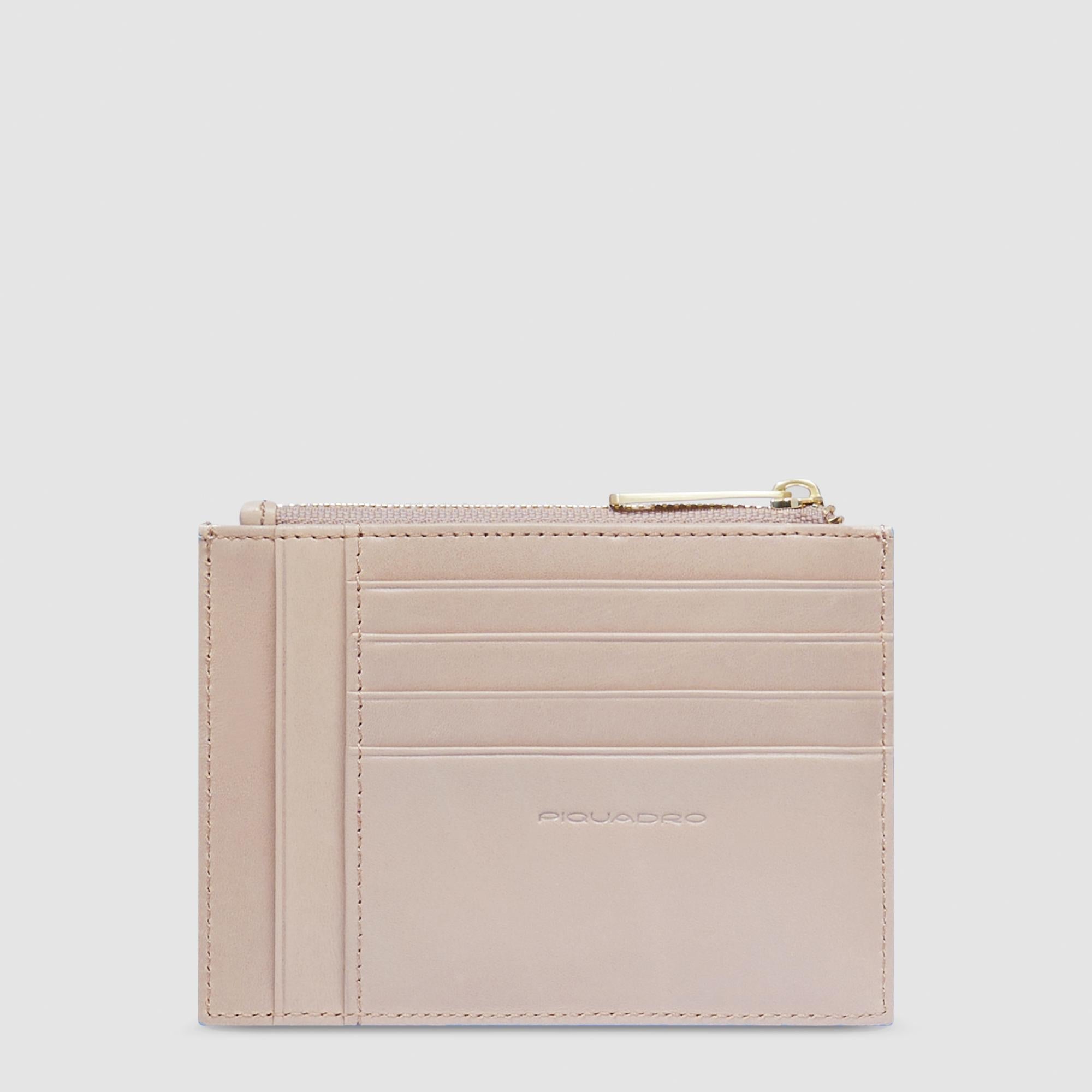 Piquadro Materia Damen Mini Geldbörse Schwarz Leder