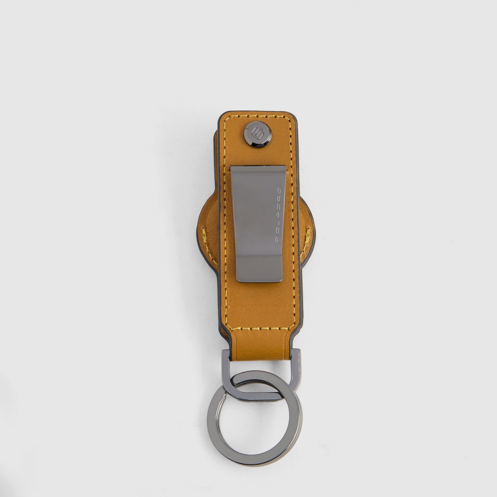Piquadro Connequ Schlüsselanhänger Leder Schwarz AirTag-Fach