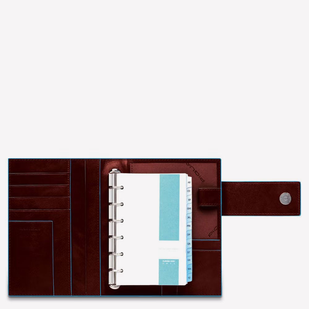 Piquadro Blue Square Organizer Agenda groß braun Leder