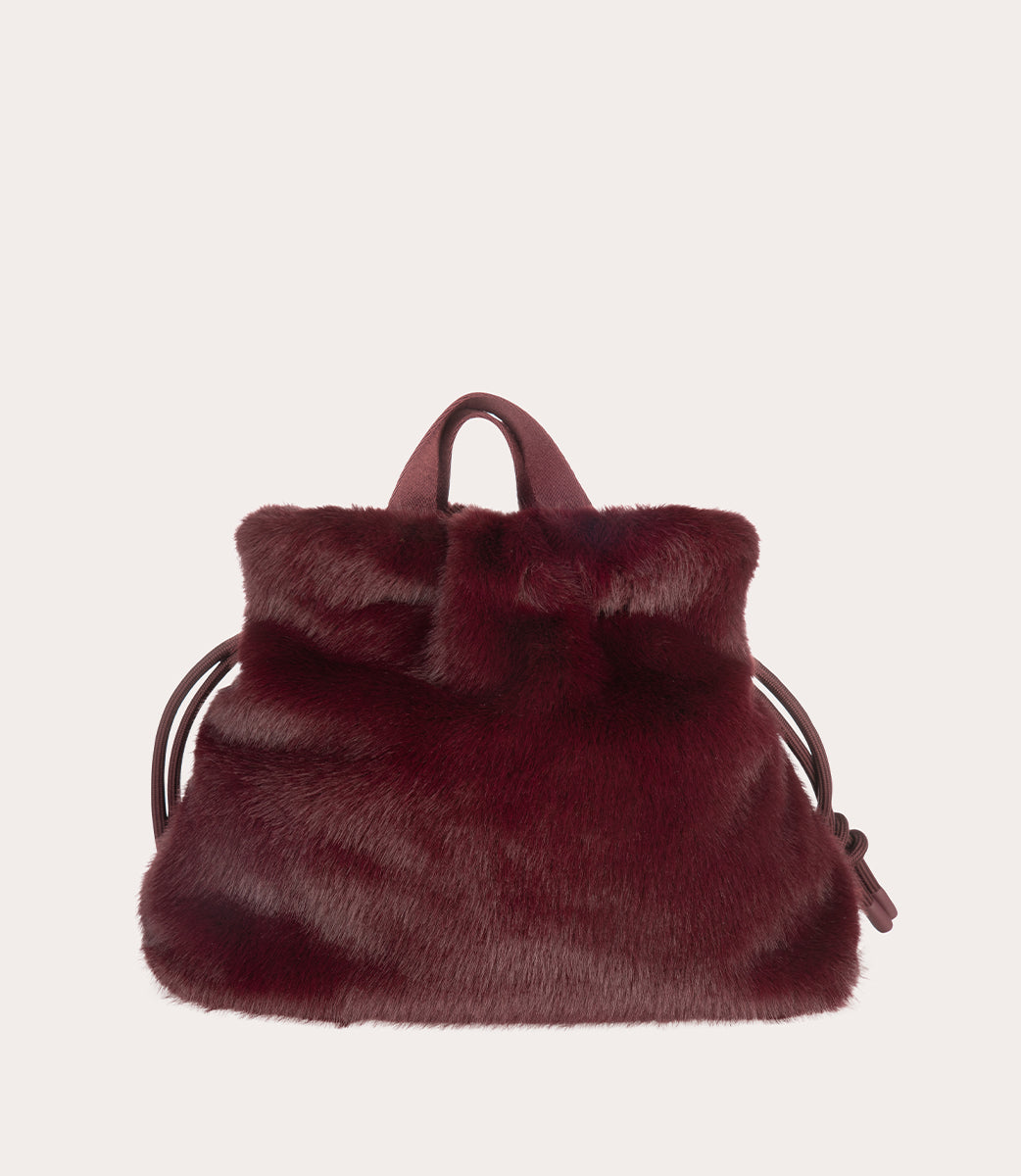 Tucano Nina Fur Beautybag Schwarz Plüsch Kordelzug