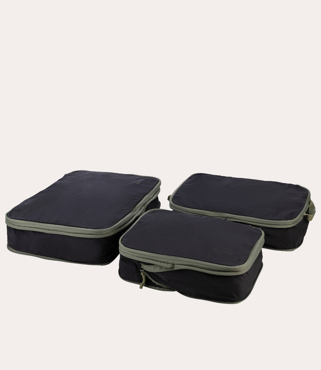 Tucano Pigio Kofferorganizer 3er Set Schwarz Kompression
