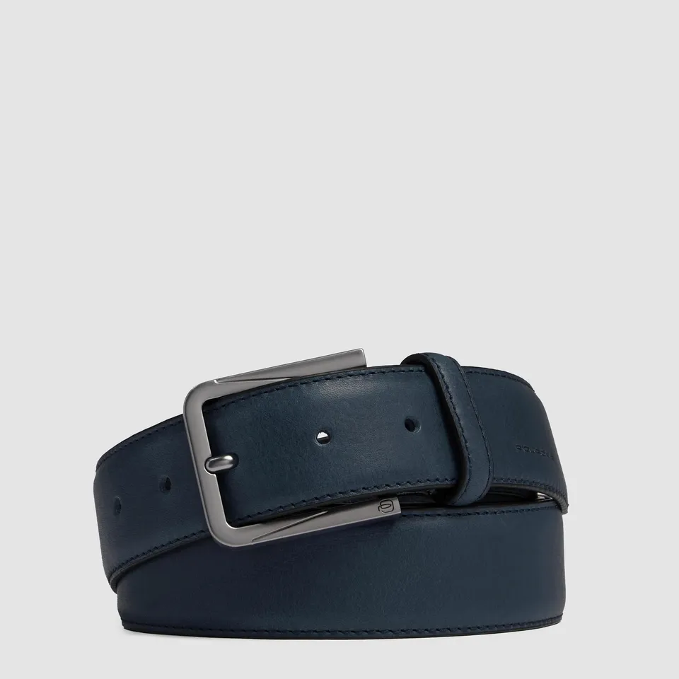 Piquadro Blue Square Gürtel Leder Dorn Schwarz