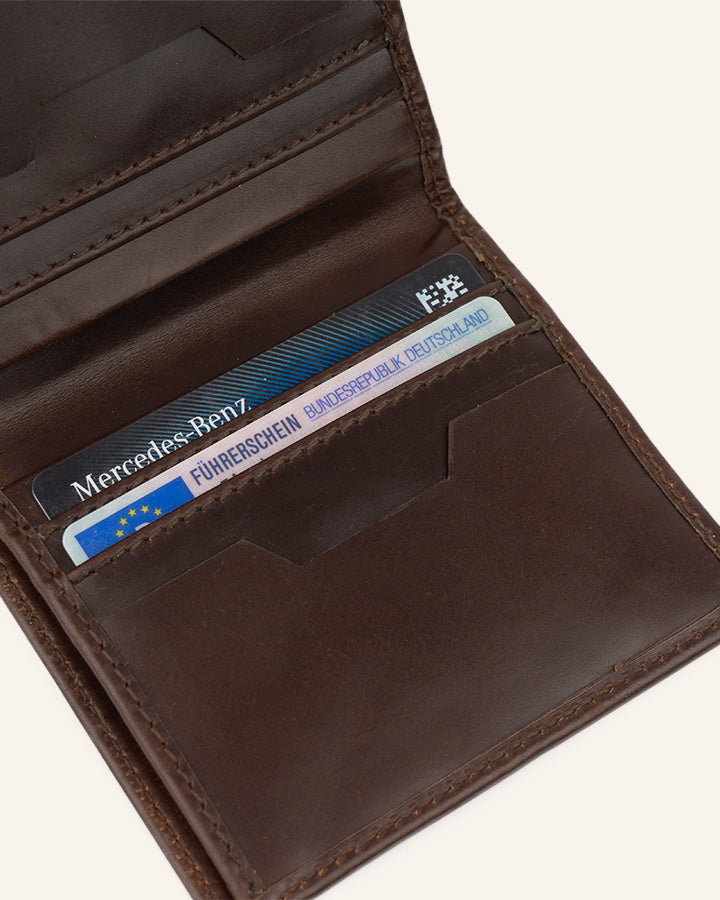 Buckle & Seam Edgar Brown Leder Wallet 8 Kartenfächer
