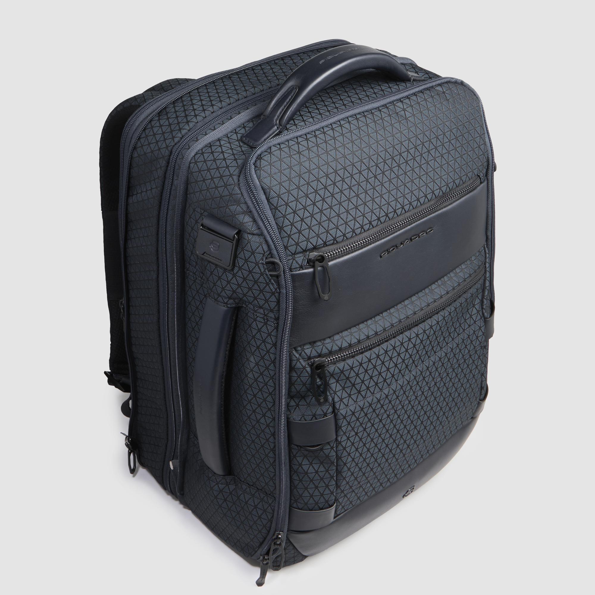 Piquadro Rover Rucksack 17,3 Zoll modular Schwarz