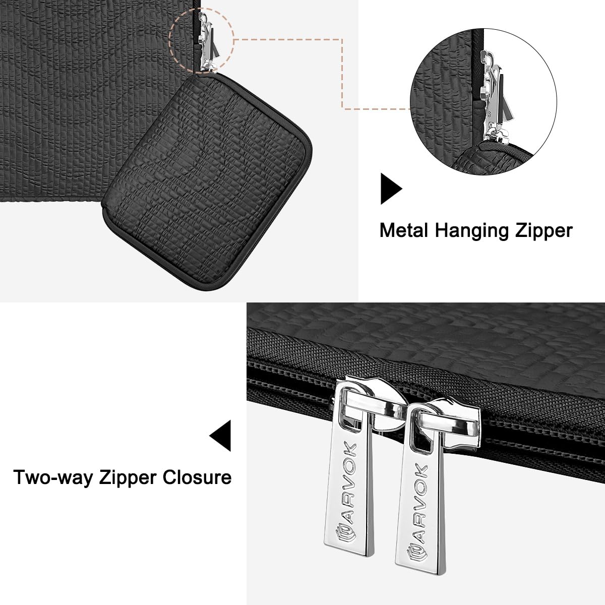 Arvok Business Laptop Sleeve 15 Zoll Laptoptasche Schwarz
