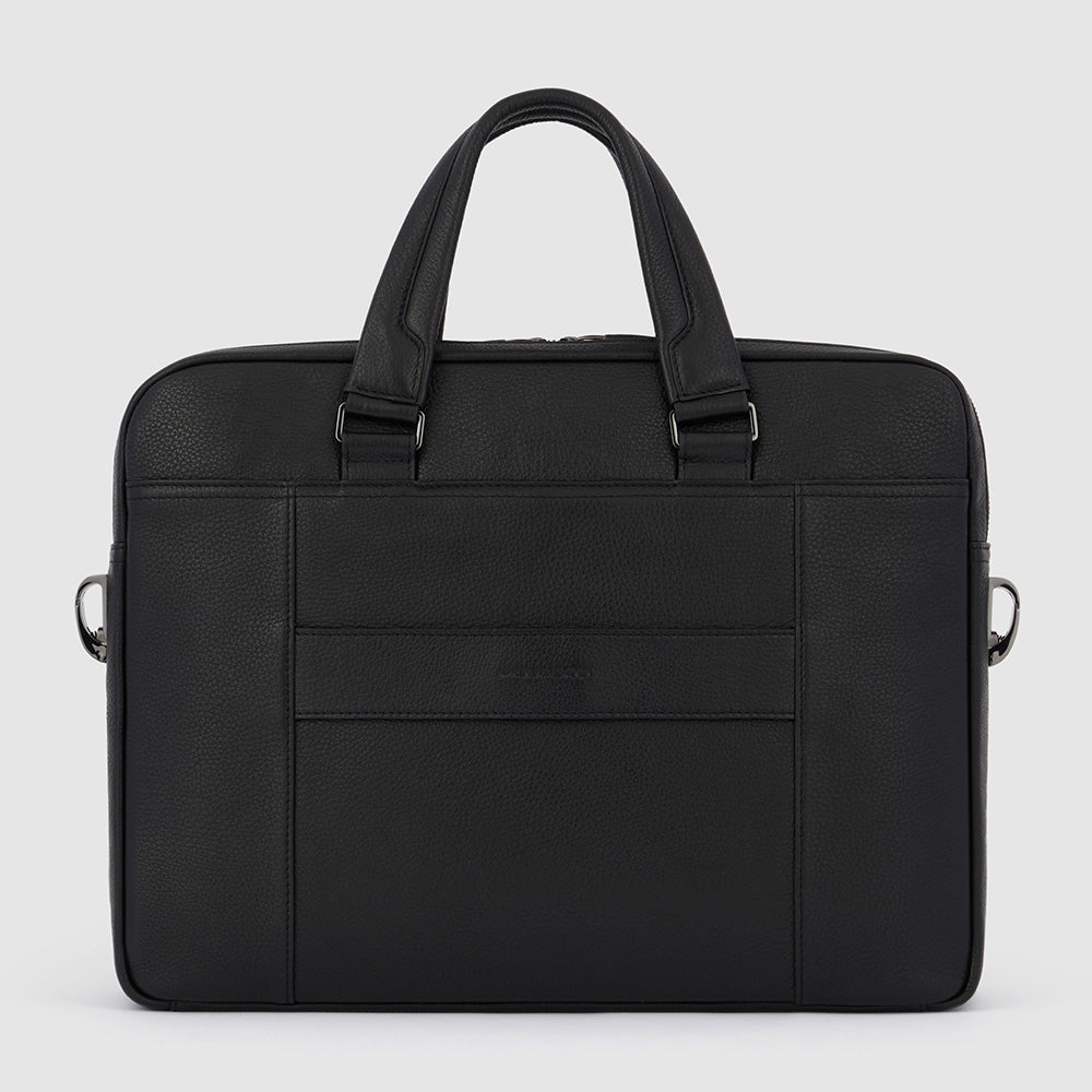 Piquadro Modus Laptoptasche 15,6 Zoll Leder schwarz 2 Fächer