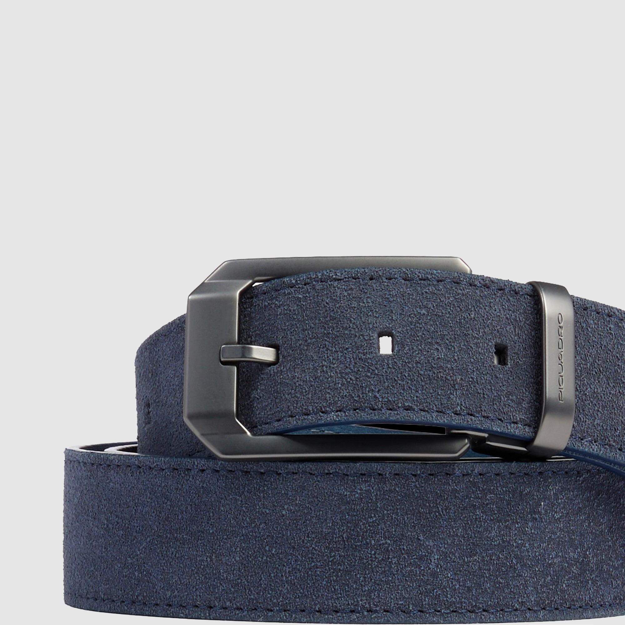 Piquadro Blue Square Herrengürtel Wildleder Blau