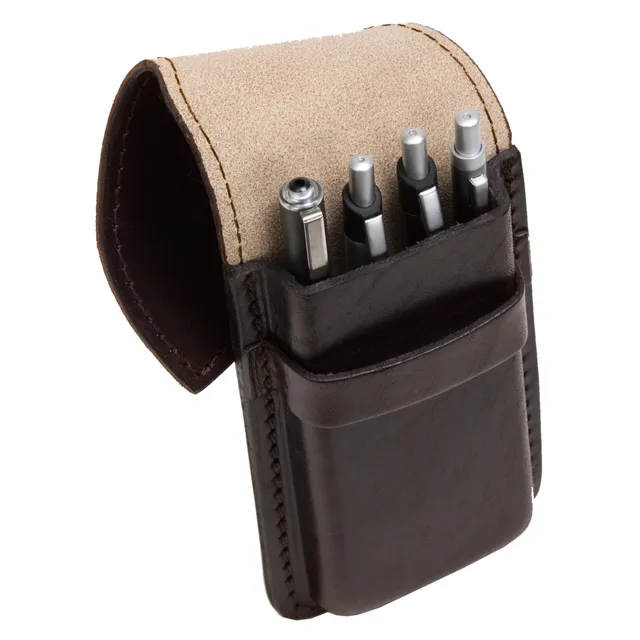 Lightpak Stifteetui Braun für 4 Stifte Lederetui