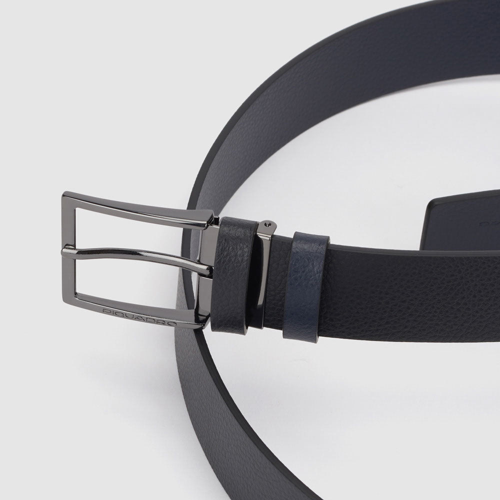 Piquadro Blue Square Wendegürtel Herren Leder schwarz-blau