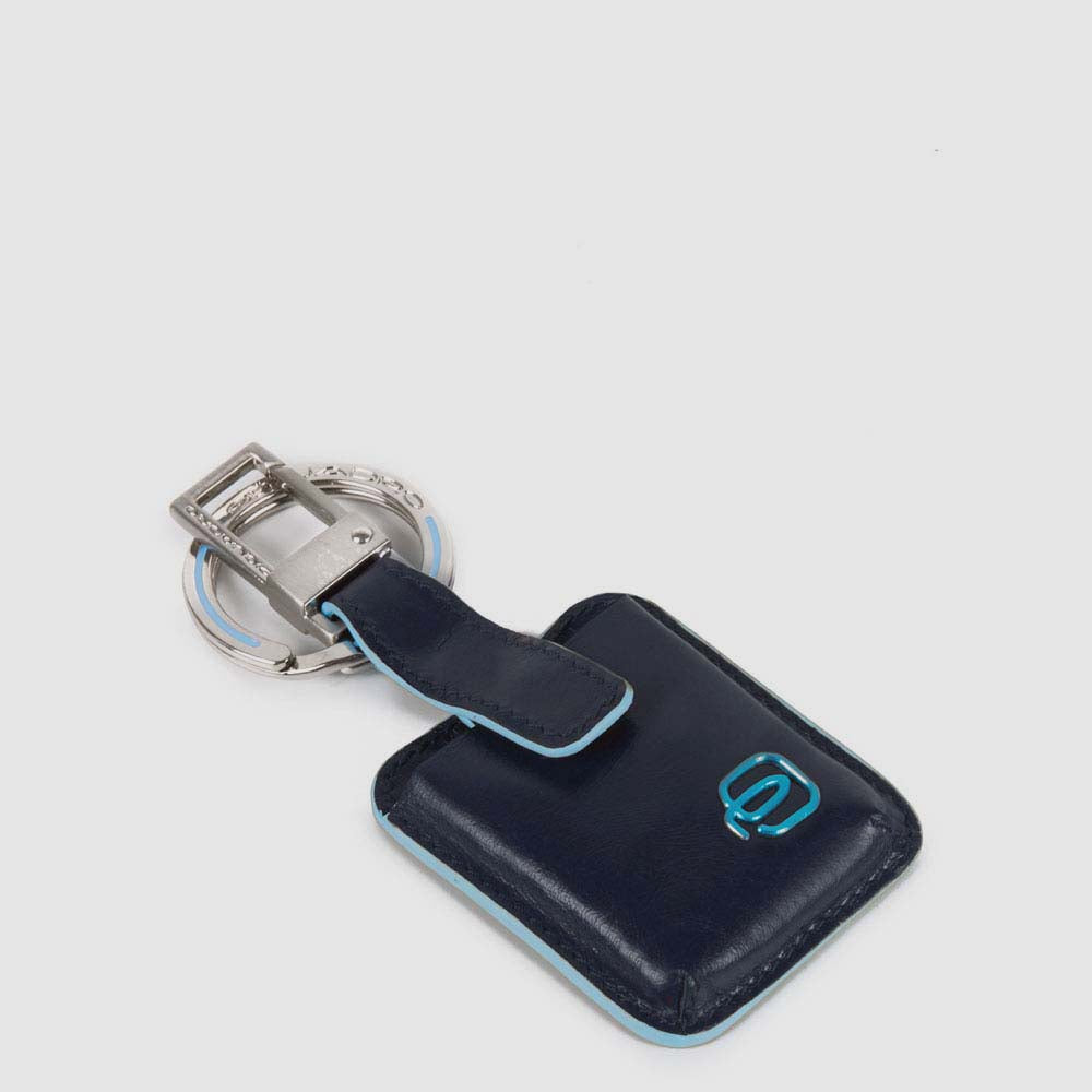 Piquadro Connequ Schlüsselanhänger Leder Schwarz Karabiner