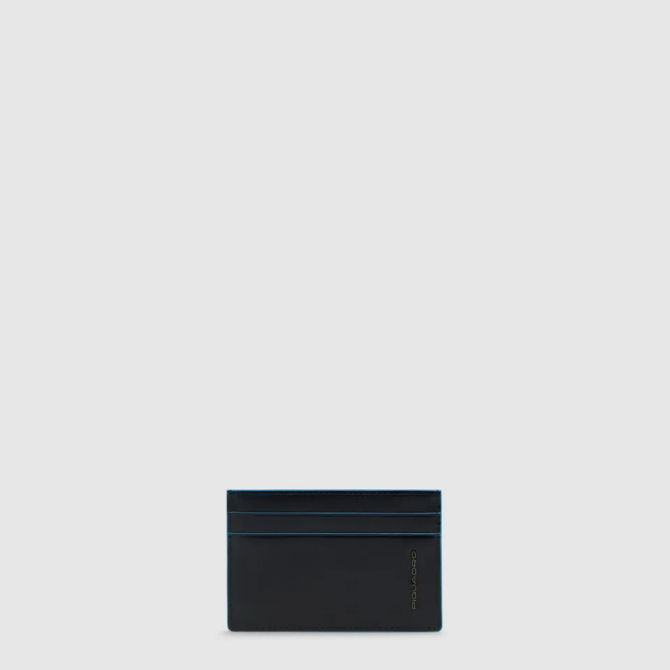 Piquadro Black Square Herren Kartenetui Leder Blau