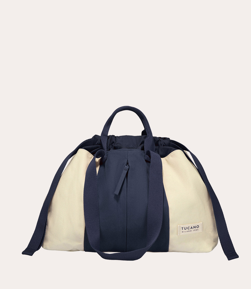 Tucano Carry Beach Medium Shopper Baumwolle Blau Kordelzug