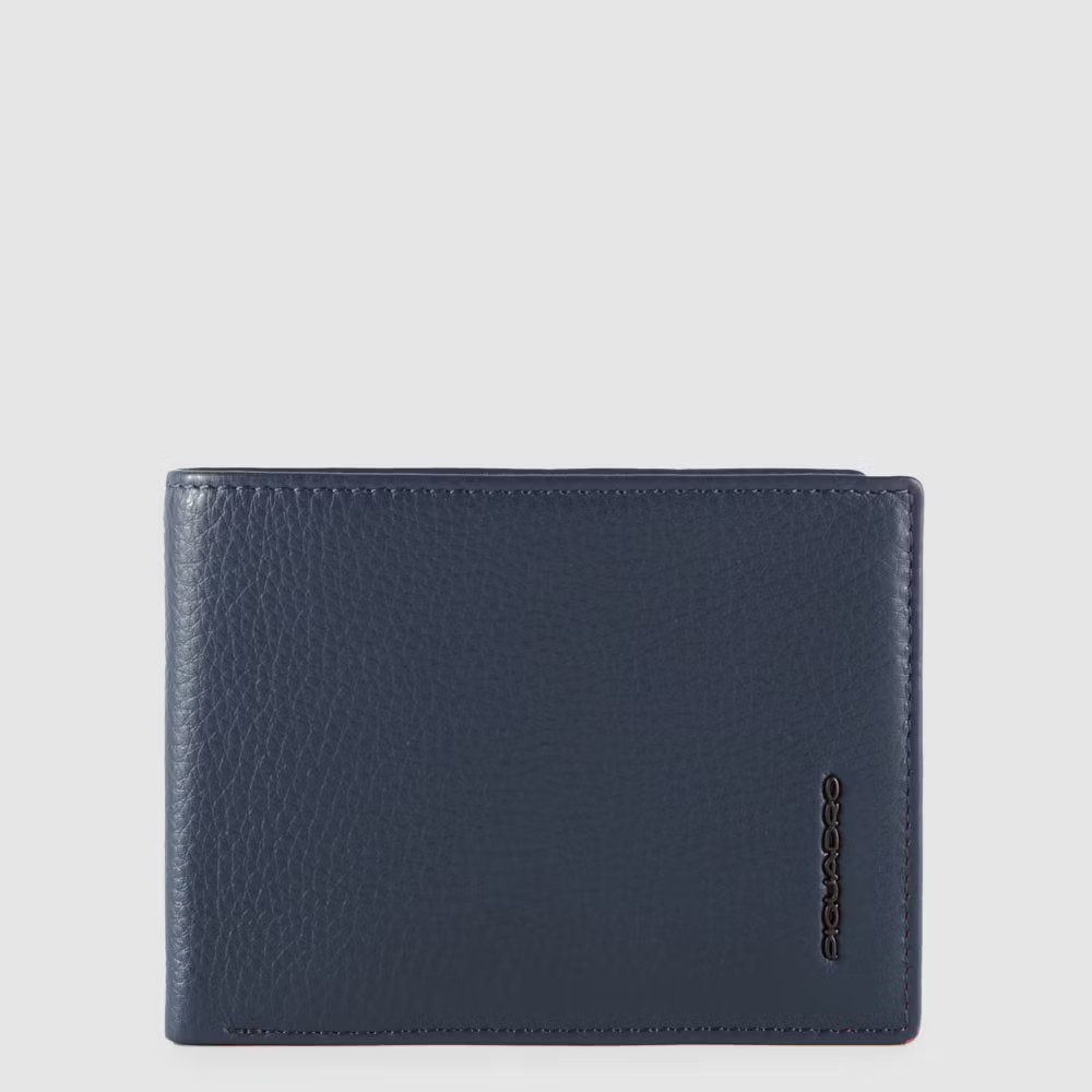 Piquadro Blue Square Geldbörse Leder blau RFID Münzfach
