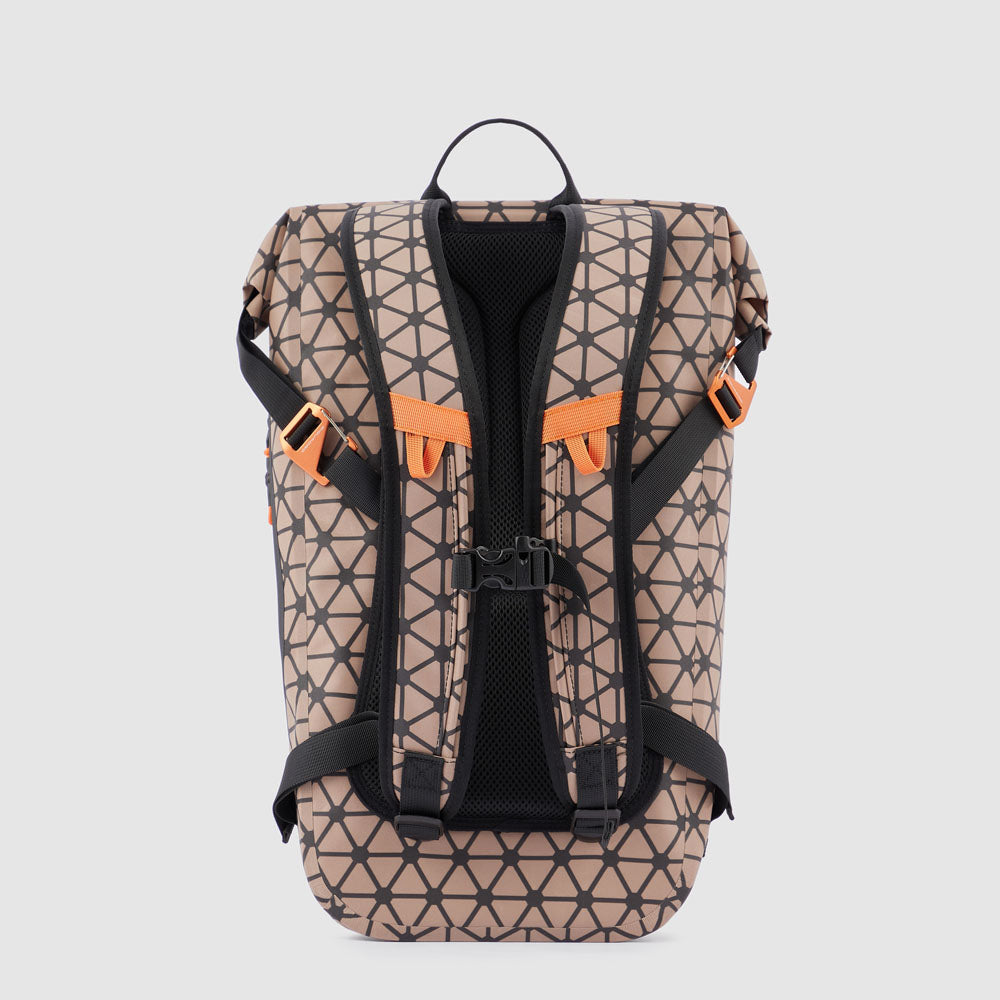 Piquadro Corner 2.0 Rucksack wasserdicht Rolltop Blau