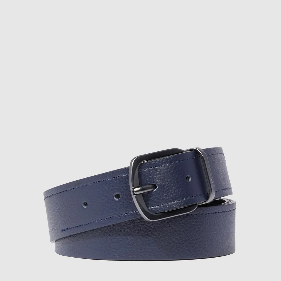 Piquadro Blue Square Gürtel Herren Blau Leder Dornschließe