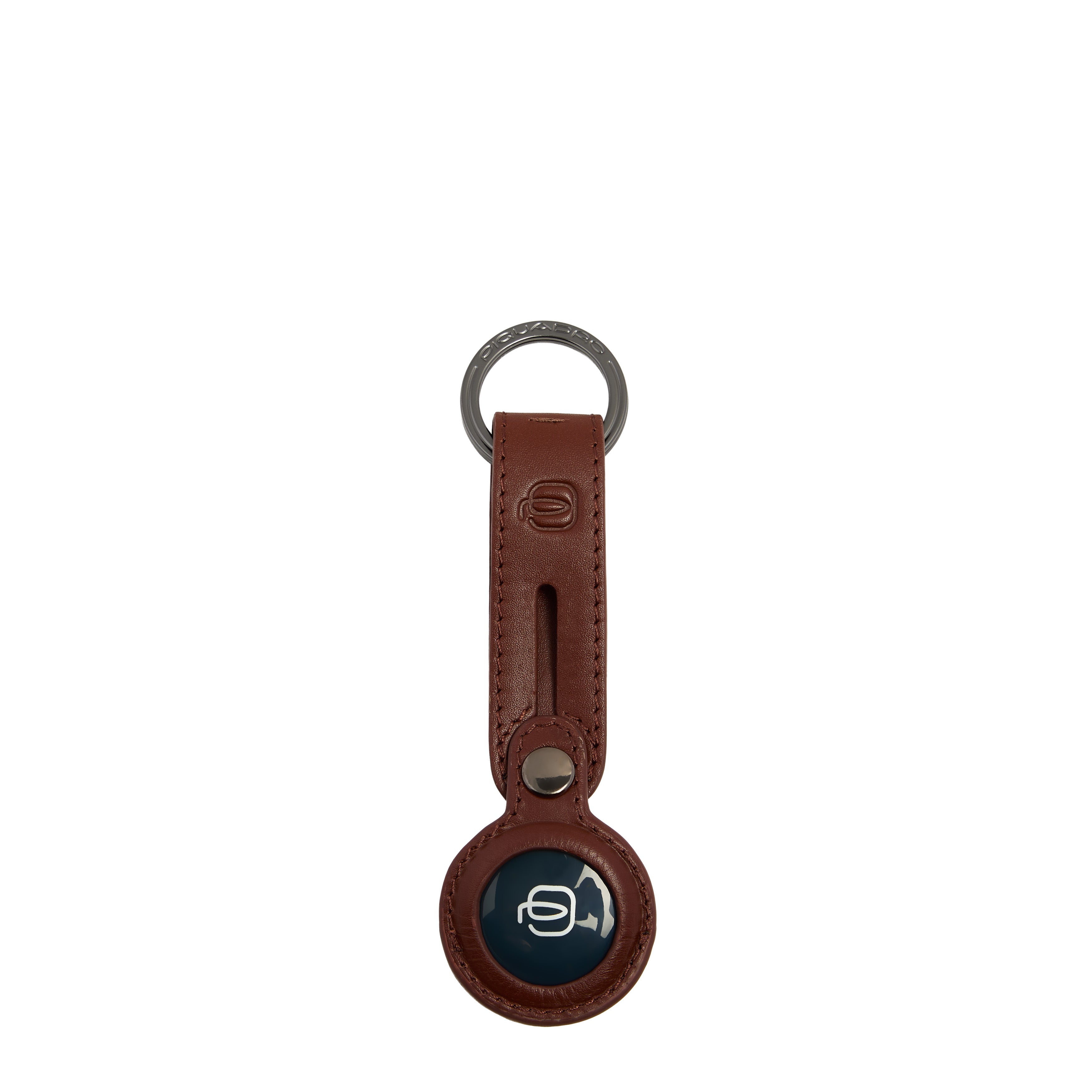 Piquadro Connequ AirTag Anhänger Leder Blau Schlüsselring