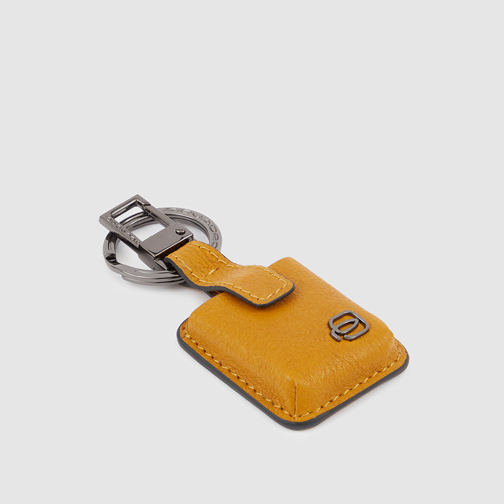 Piquadro Connequ Schlüsselanhänger Karabiner Schwarz Leder