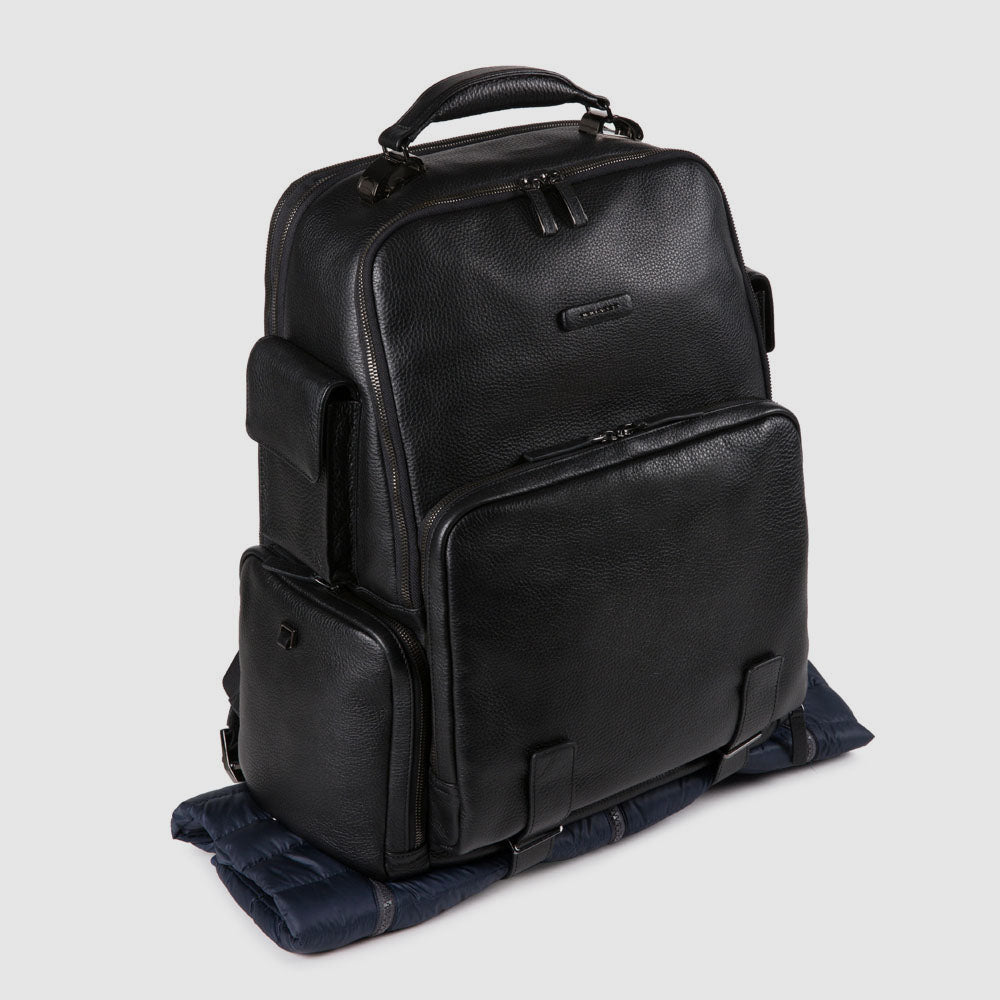 Piquadro Rover Rucksack 15,6 Zoll Schwarz Fast-Check RFID