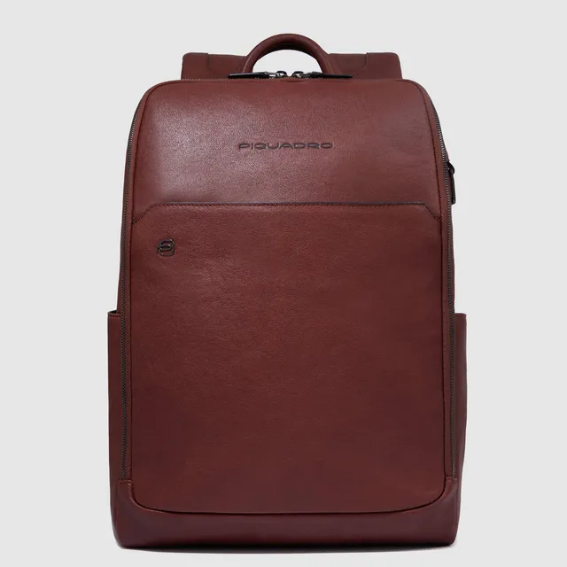 Piquadro Blue Square Rucksack 15,6 Zoll schwarz Leder