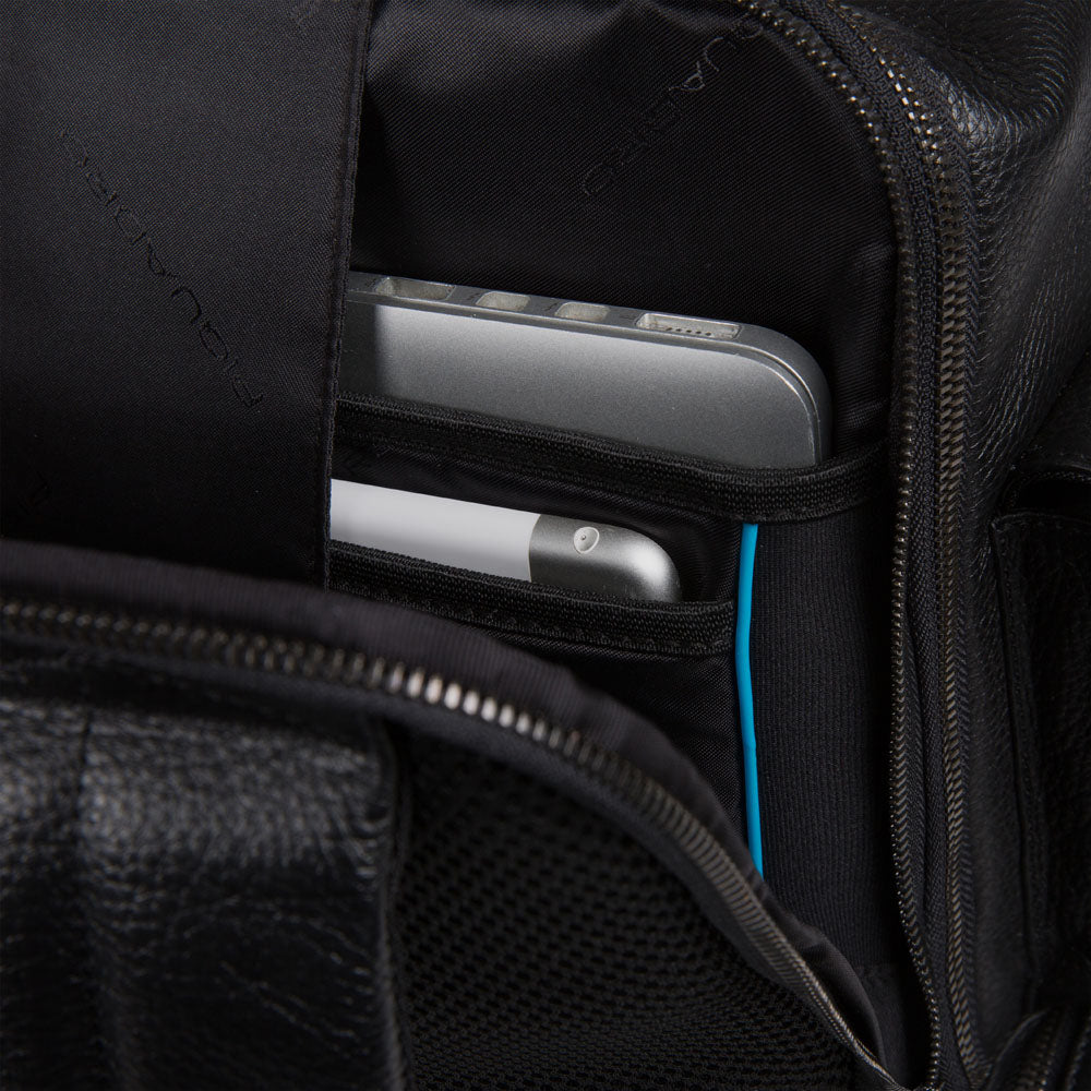 Piquadro Rover Rucksack 15,6 Zoll Schwarz Fast-Check RFID