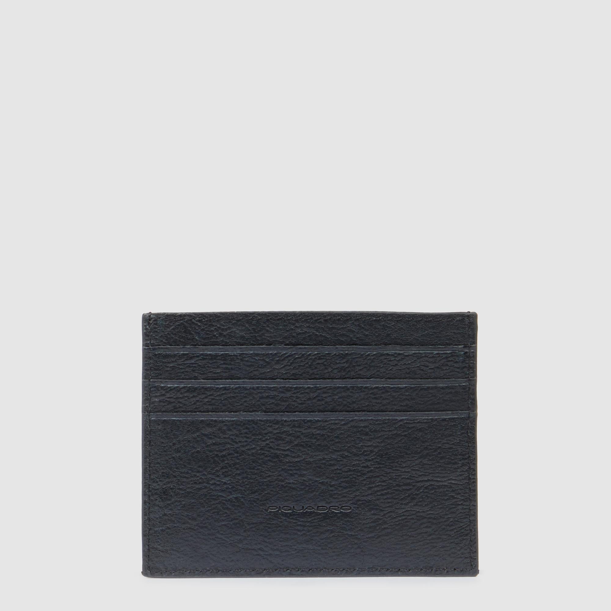 Piquadro Black Square Kreditkartenetui Leder RFID Schwarz