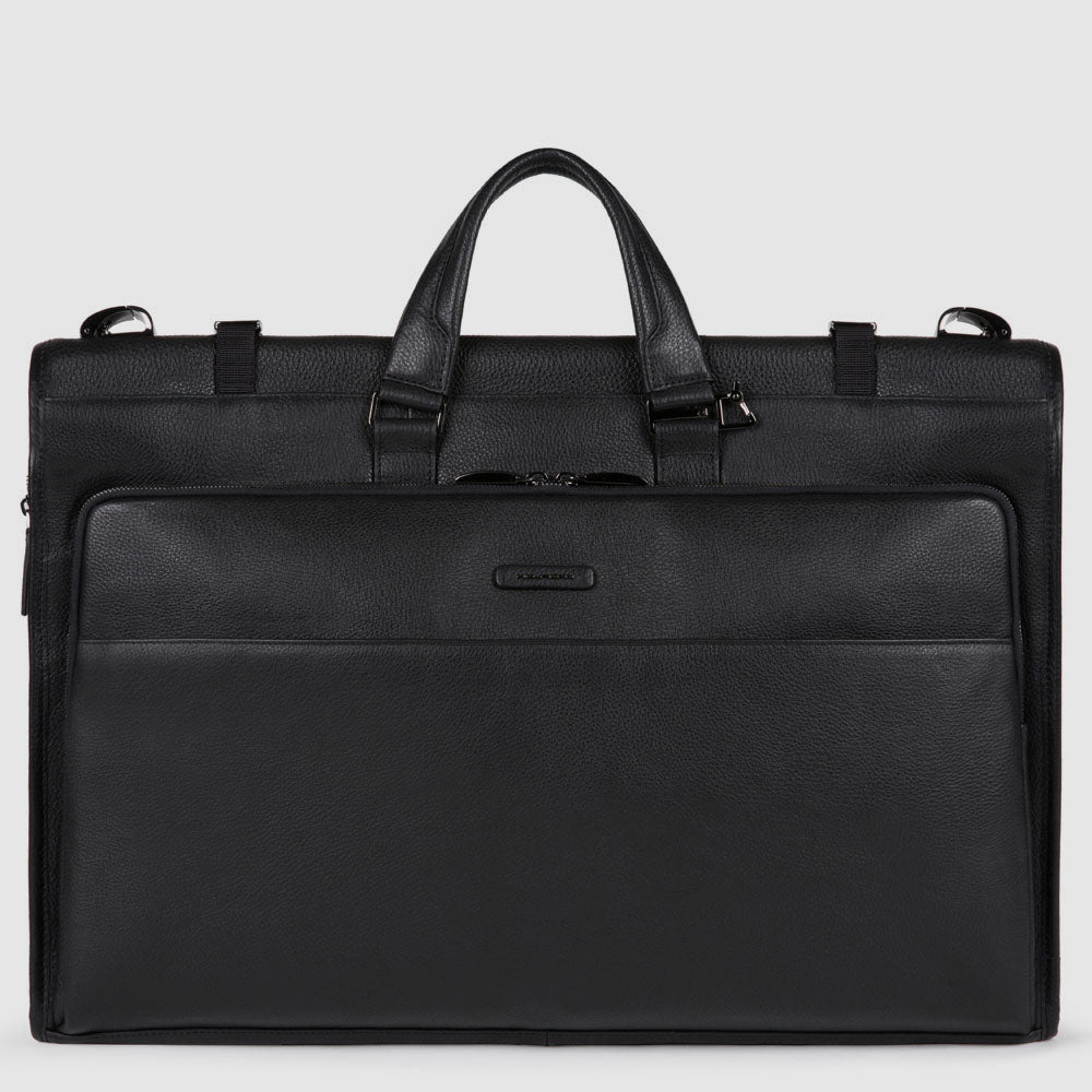 Piquadro Rover Kleidersack Leder Schwarz Anzugtasche Reise