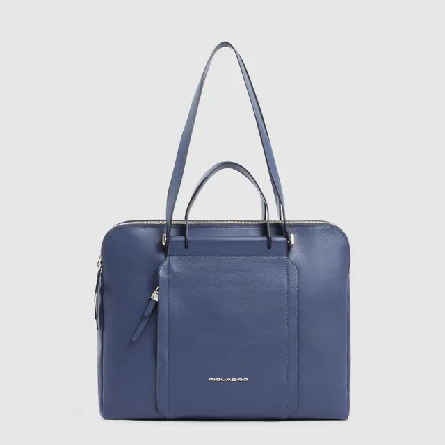 Piquadro Patricia Laptop Tasche 15 Zoll Schwarz Damen Leder