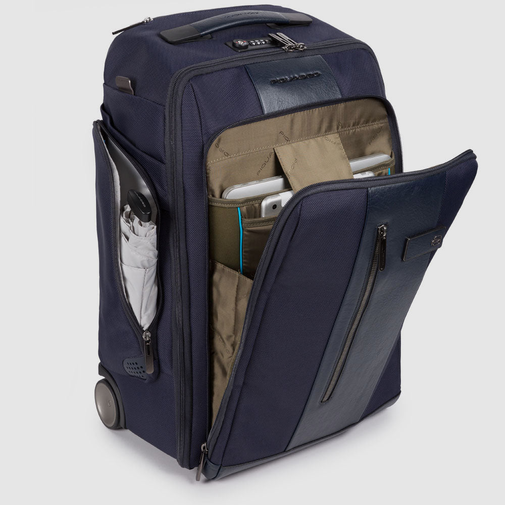 Piquadro PQ-Light Trolley-Rucksack Kabine 15,6 Zoll Schwarz