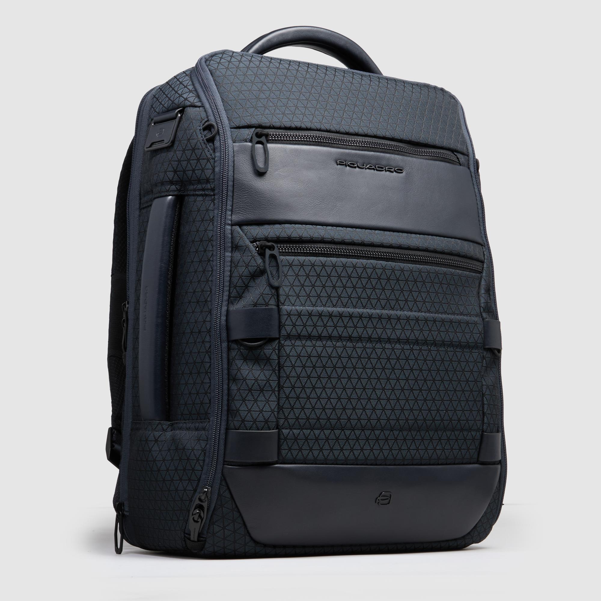 Piquadro Rover Rucksack 17,3 Zoll modular Schwarz