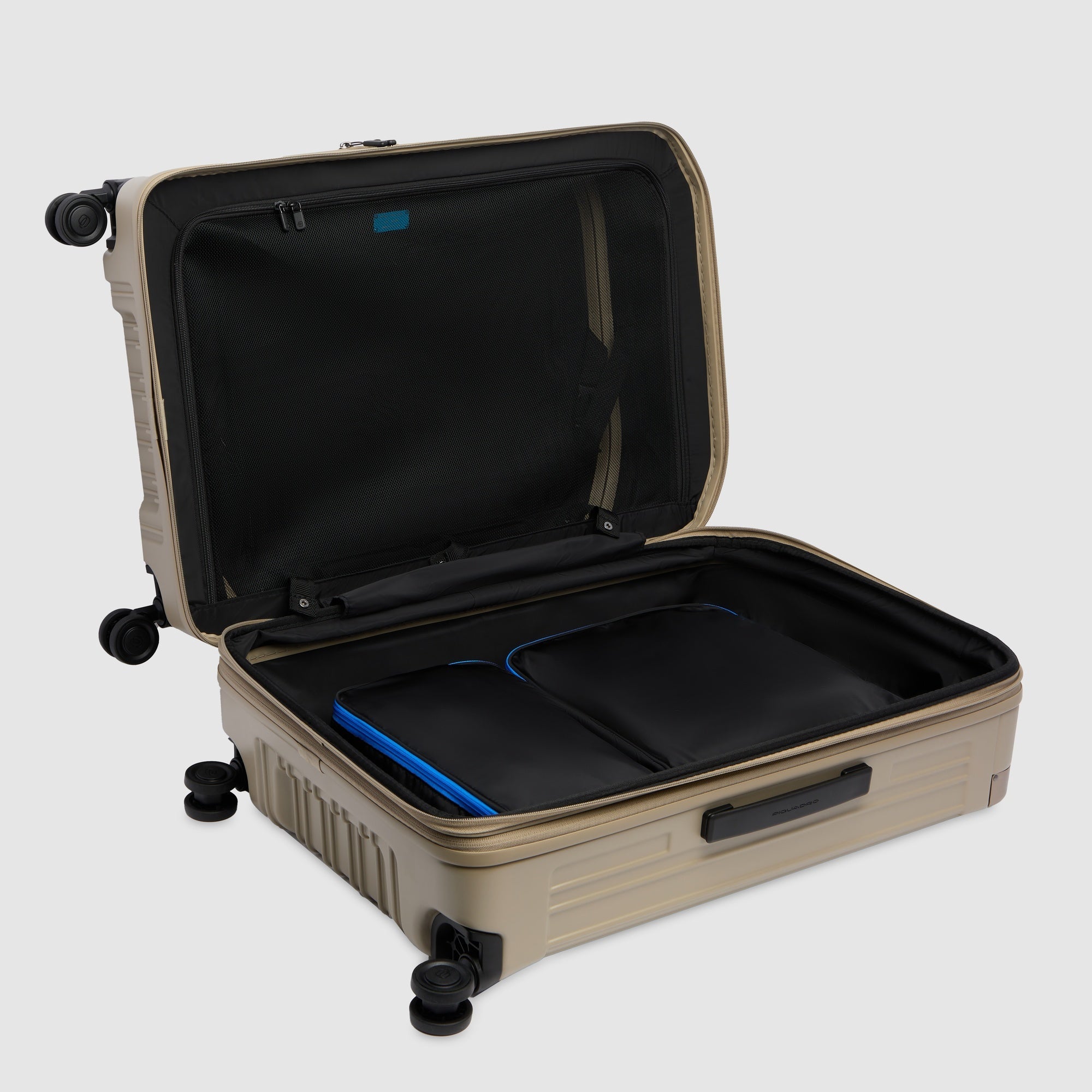 Piquadro PQLM Trolley M Hartschale 4 Rollen Schwarz erweiterbar