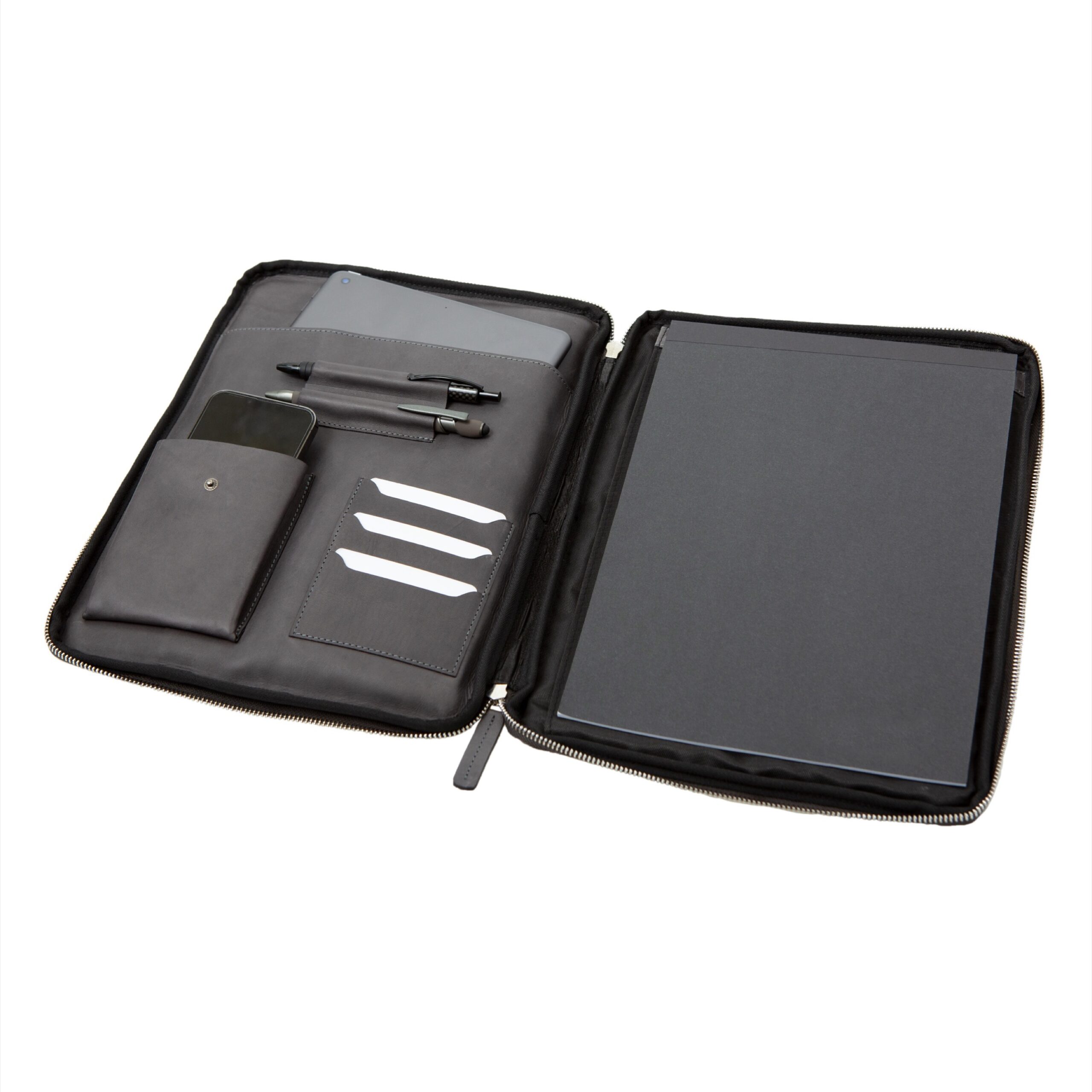 Lightpak Terra Schreib-Tabletmappe A4 grau Leder