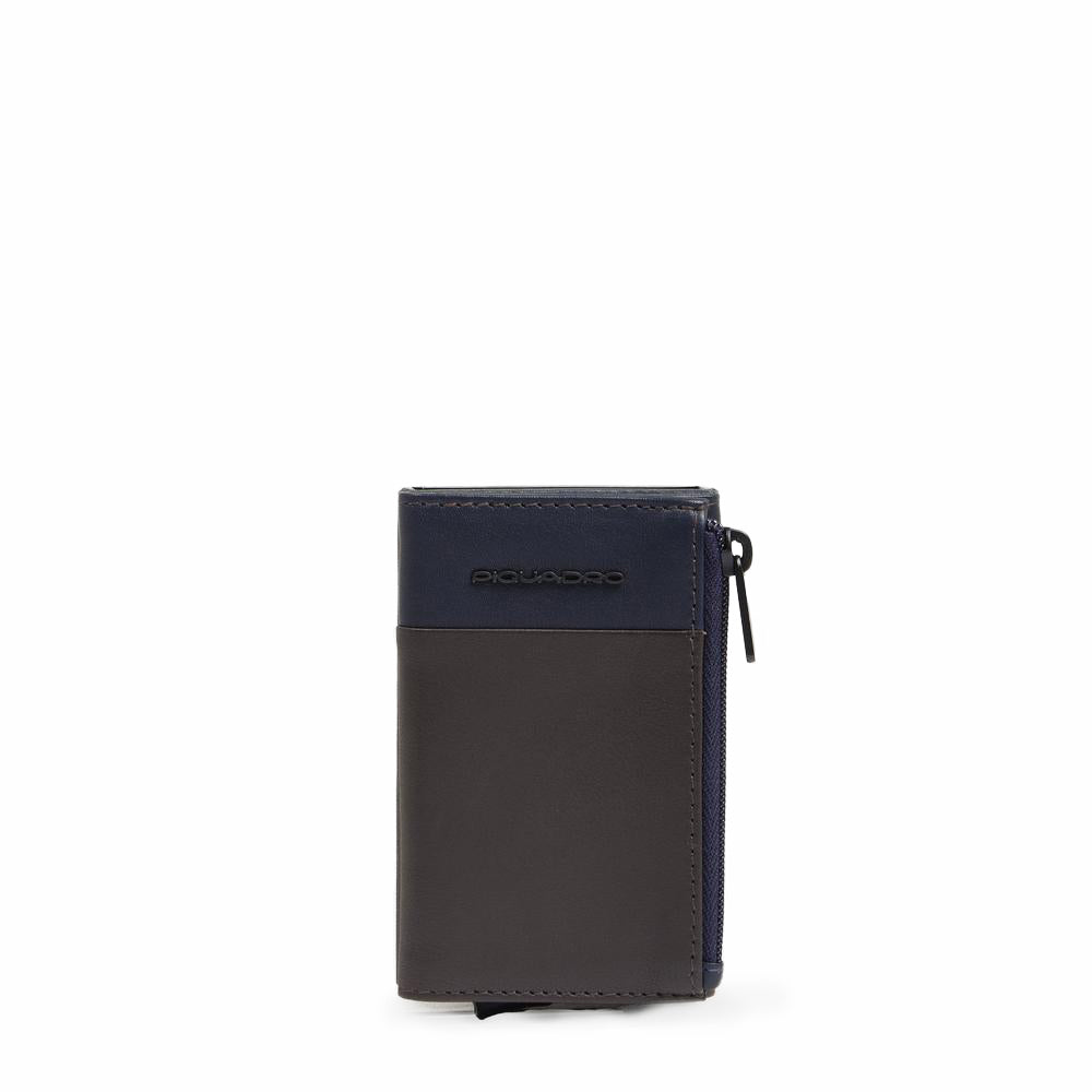 Piquadro Black Square Geldbörse Automatisch Leder Blau