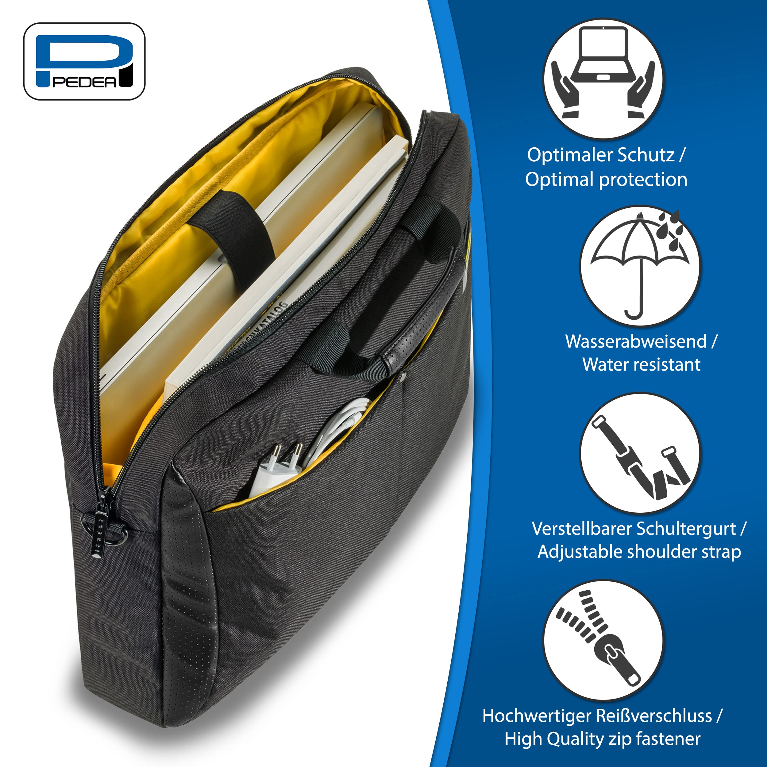 Pedea Lifestyle Laptoptasche 15,6 Zoll Gelb gepolstert