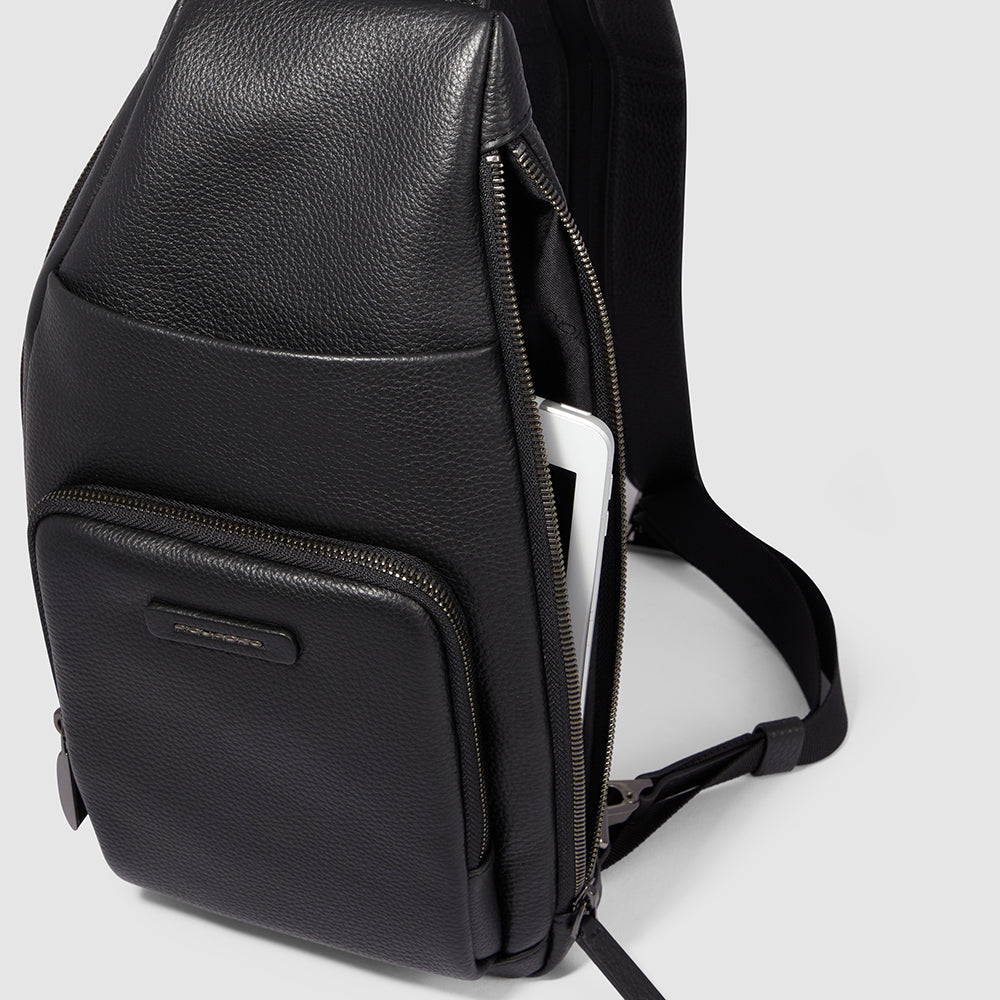 Piquadro Urban Sling-Rucksack Leder iPad mini Schwarz