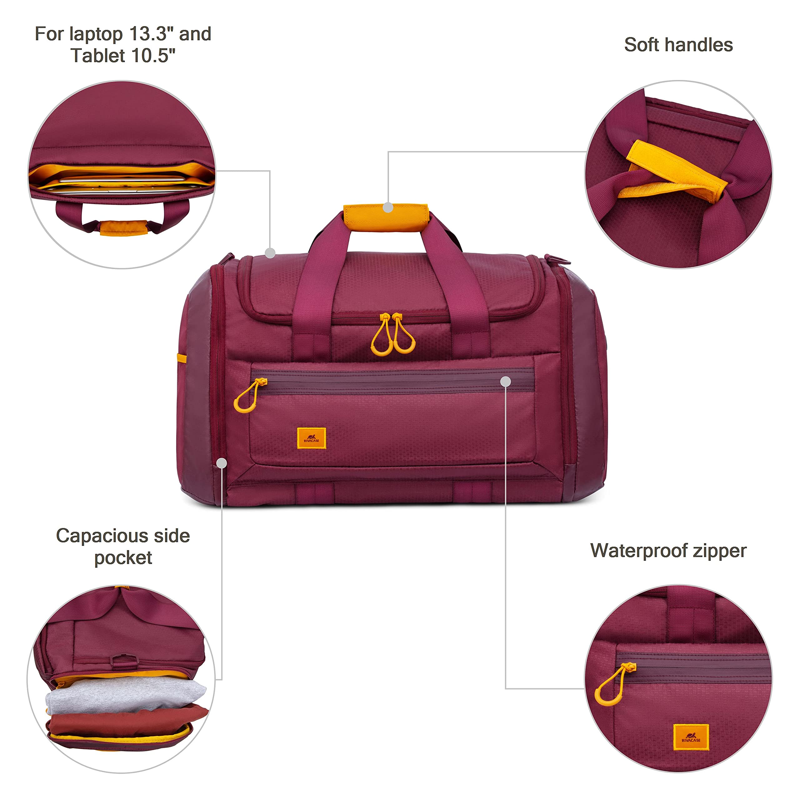 Rivacase Galapagos Sporttasche 35L mit Schuhfach wasserabweisend