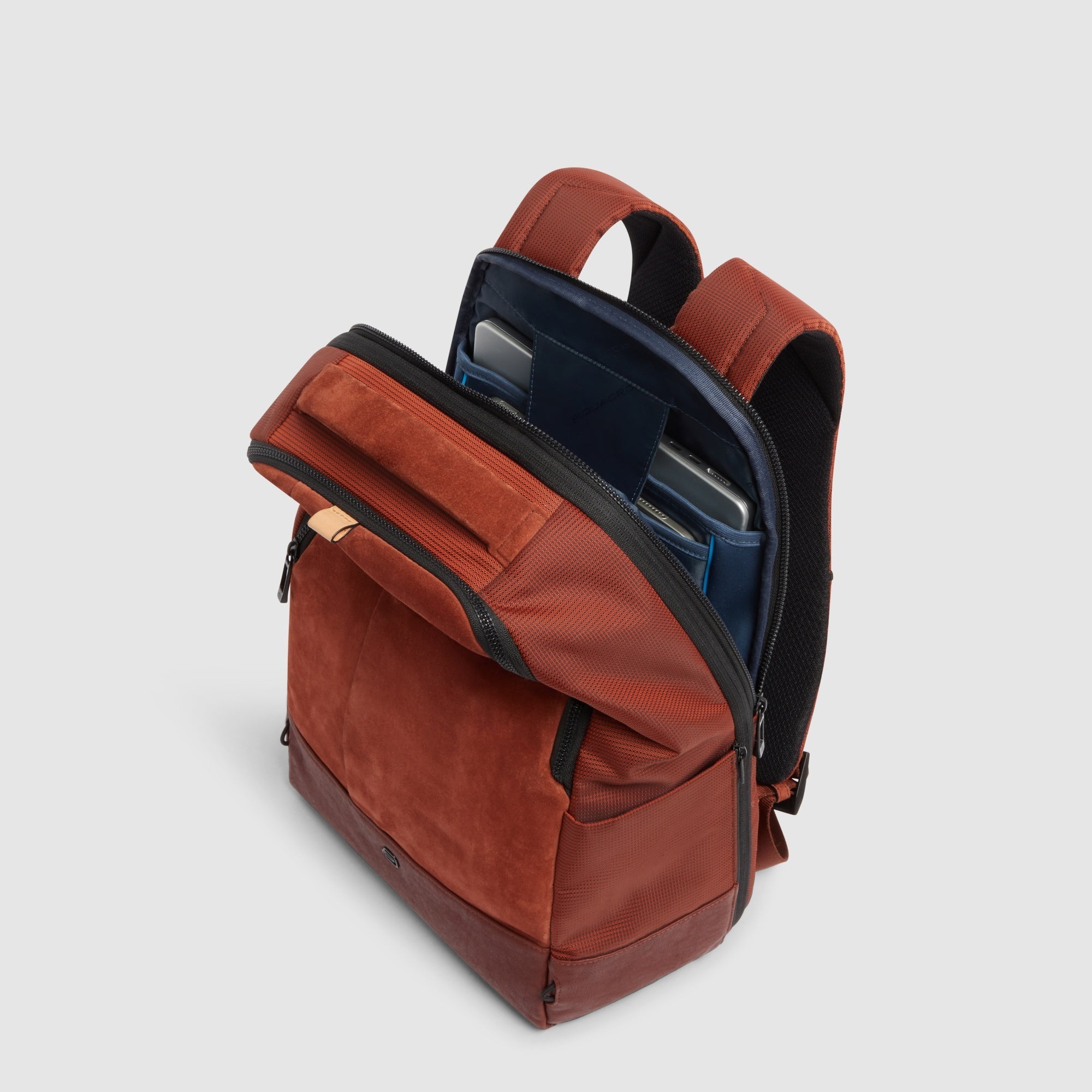 Piquadro Urban Laptop Rucksack 14 Zoll USB Schwarz recycelt