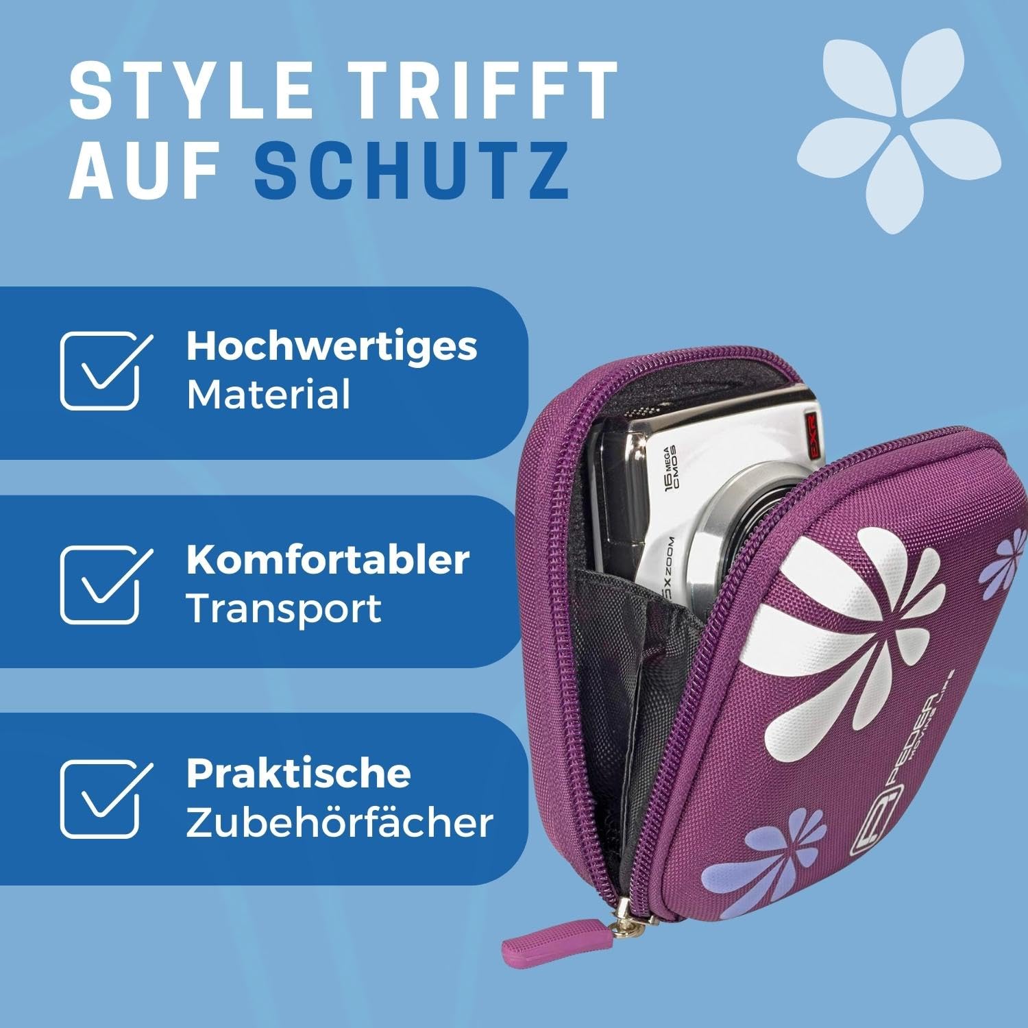 Pedea Kamera-Zubehör Hardcase Kameratasche 11x7x3 Lila