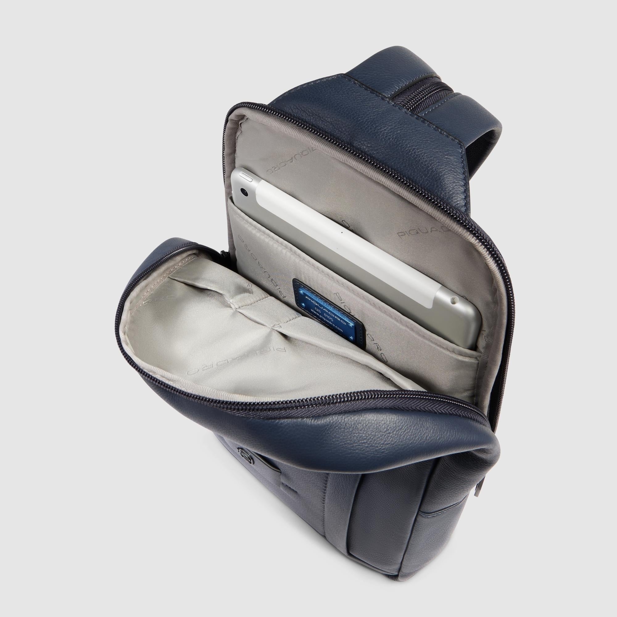 Piquadro Urban Slingbag Herren Leder Schwarz iPad-Fach