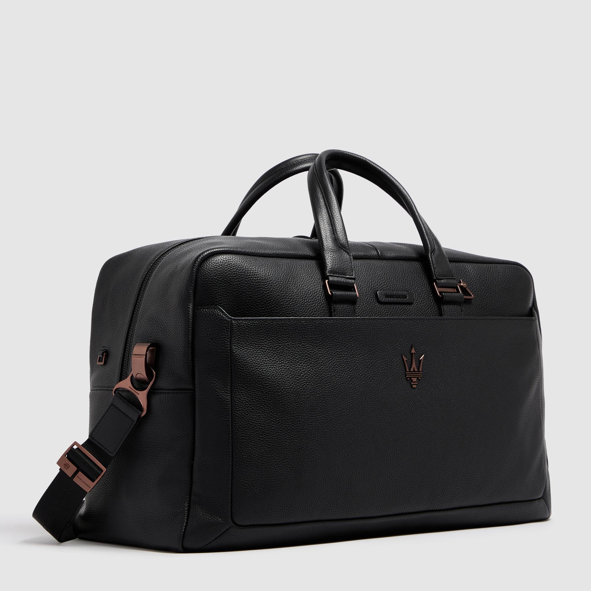 Piquadro Rover x Maserati Reisetasche Leder Schwarz