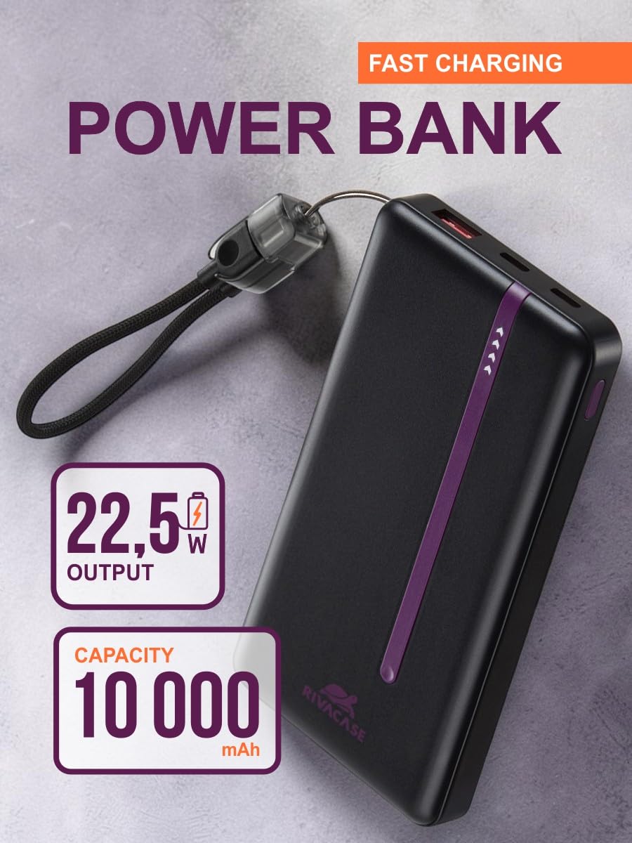 RIVACASE Rapid VA2311 Powerbank 10000 mAh Schwarz 22,5W