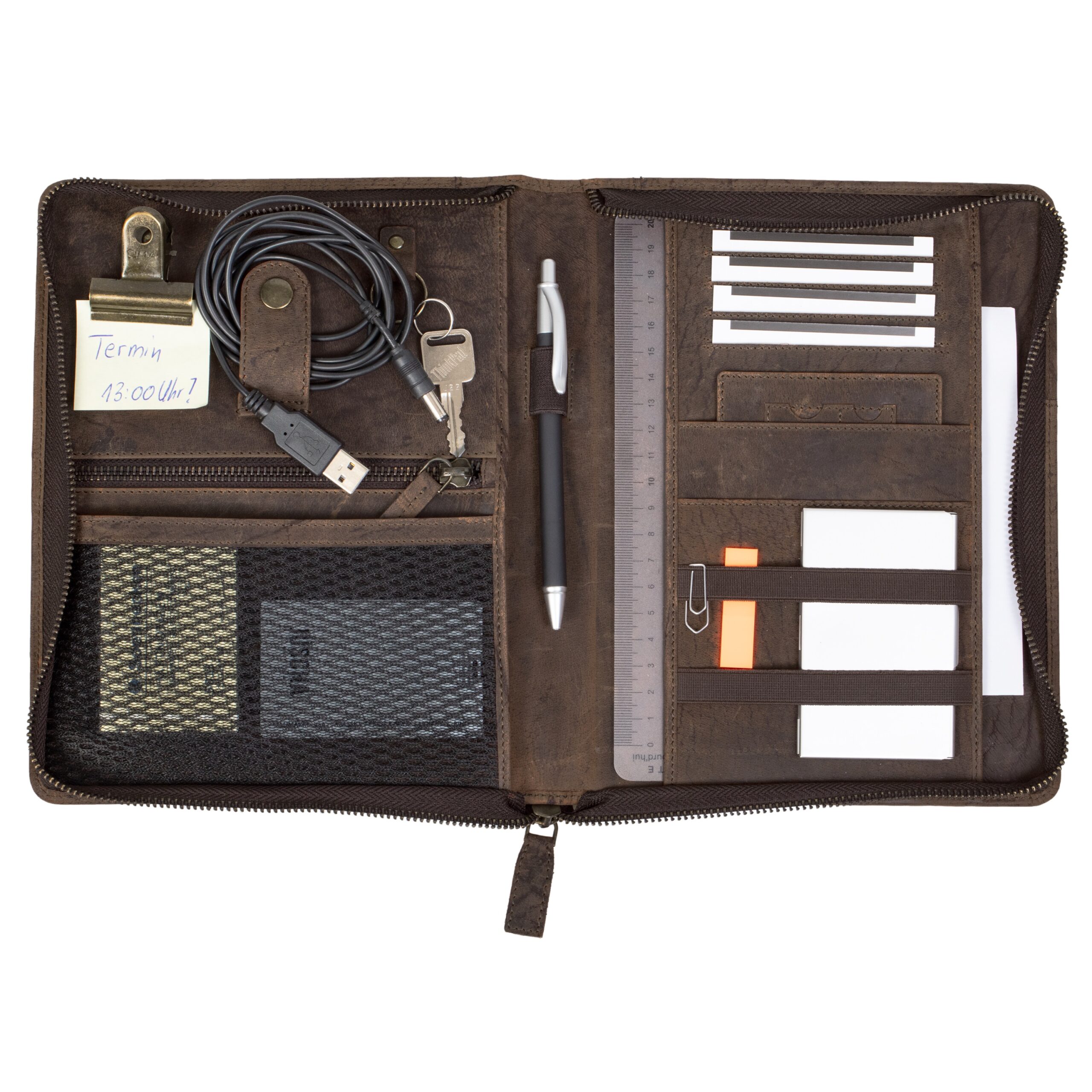 Lightpak Wick Organizer A5 braun Leder Mappe