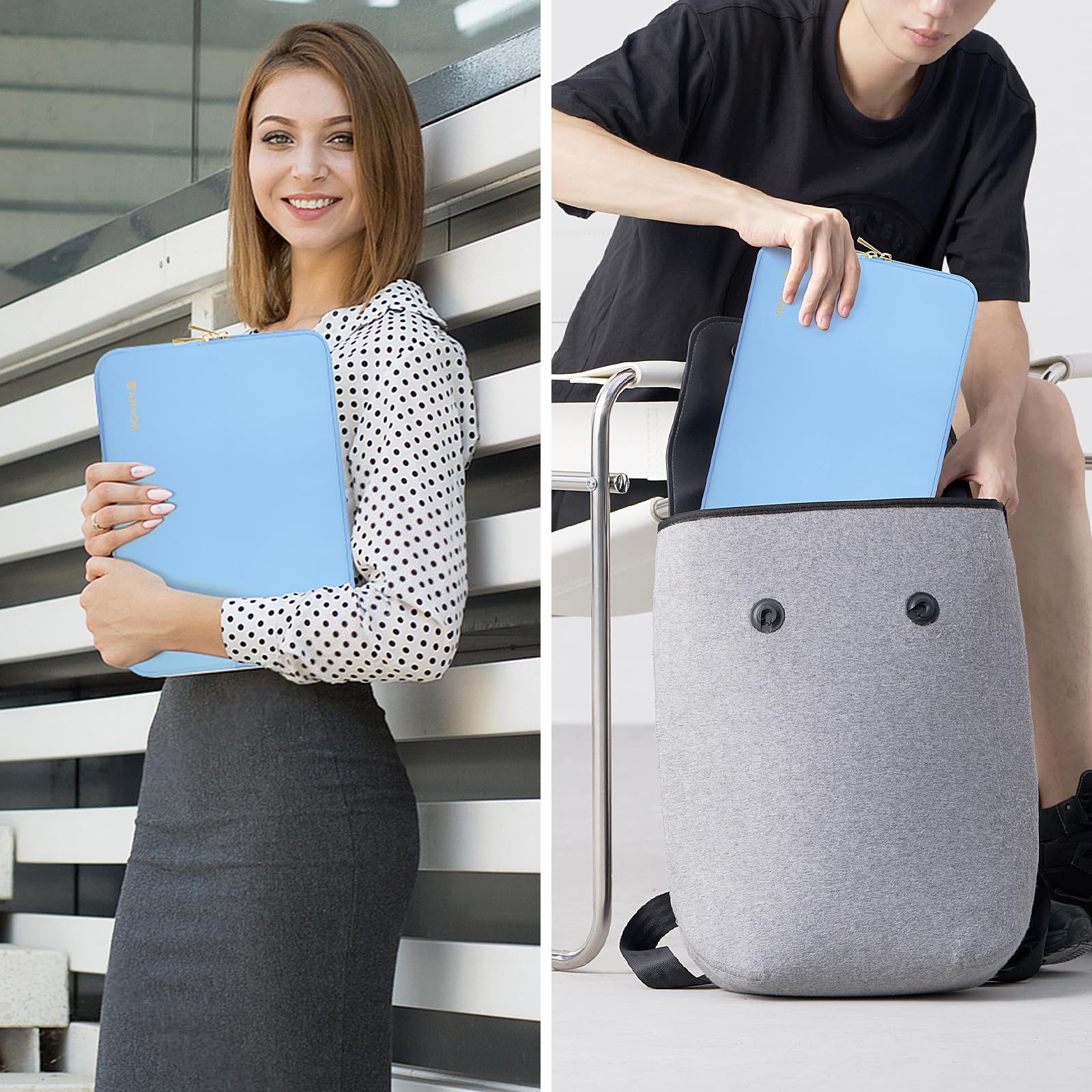ARVOK Basic Laptop Sleeve Laptophülle 13 Zoll Blau wasserabweisend