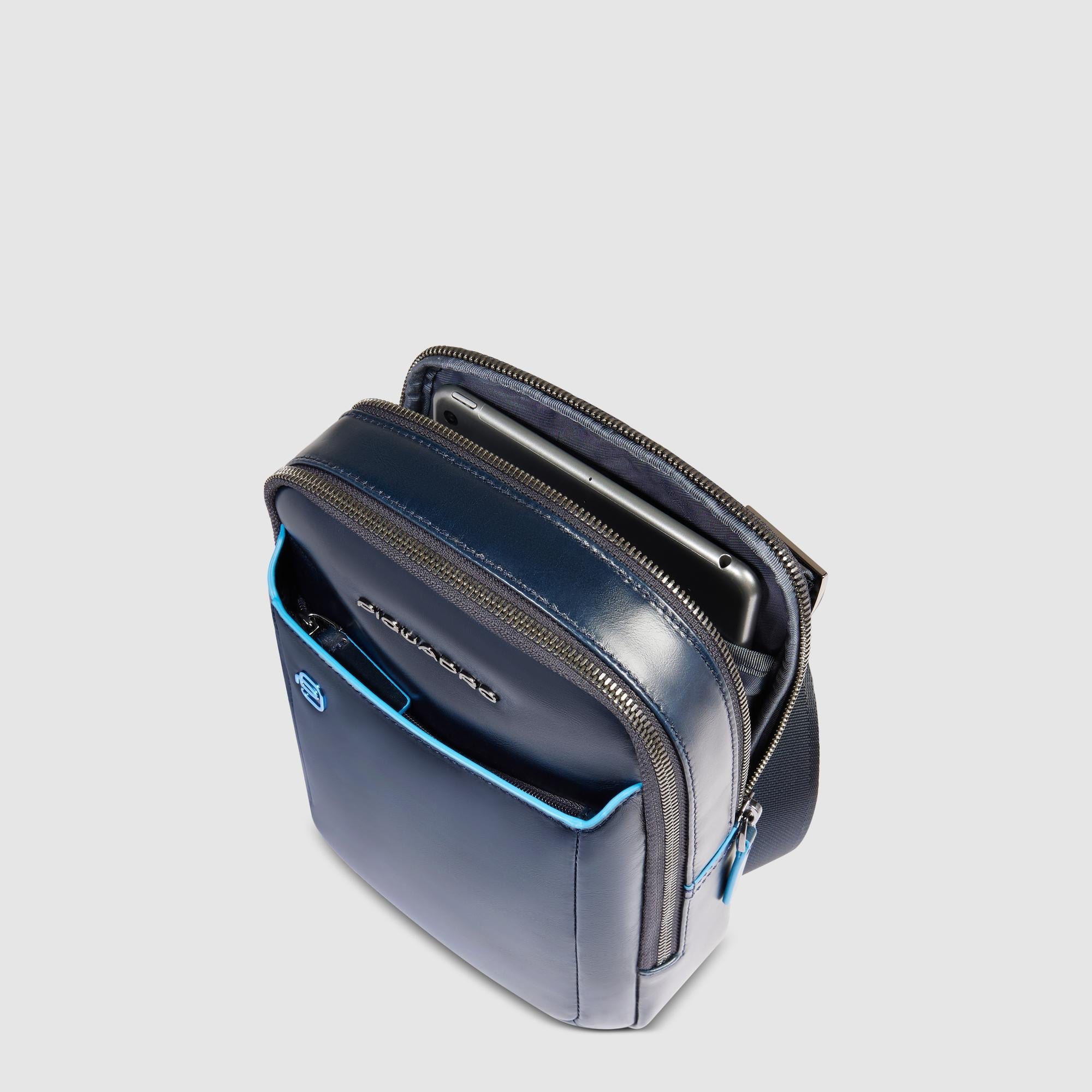 Piquadro Urban Borsello iPad Mini Umhängetasche Blau Leder