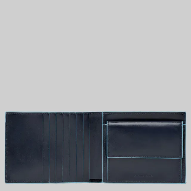 Piquadro Blue Square Geldbörse Leder RFID Münzfach