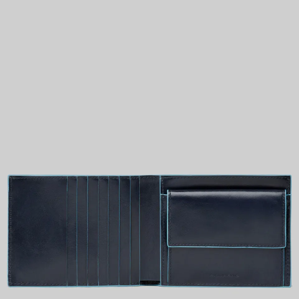 Piquadro Blue Square Geldbörse Leder RFID Münzfach