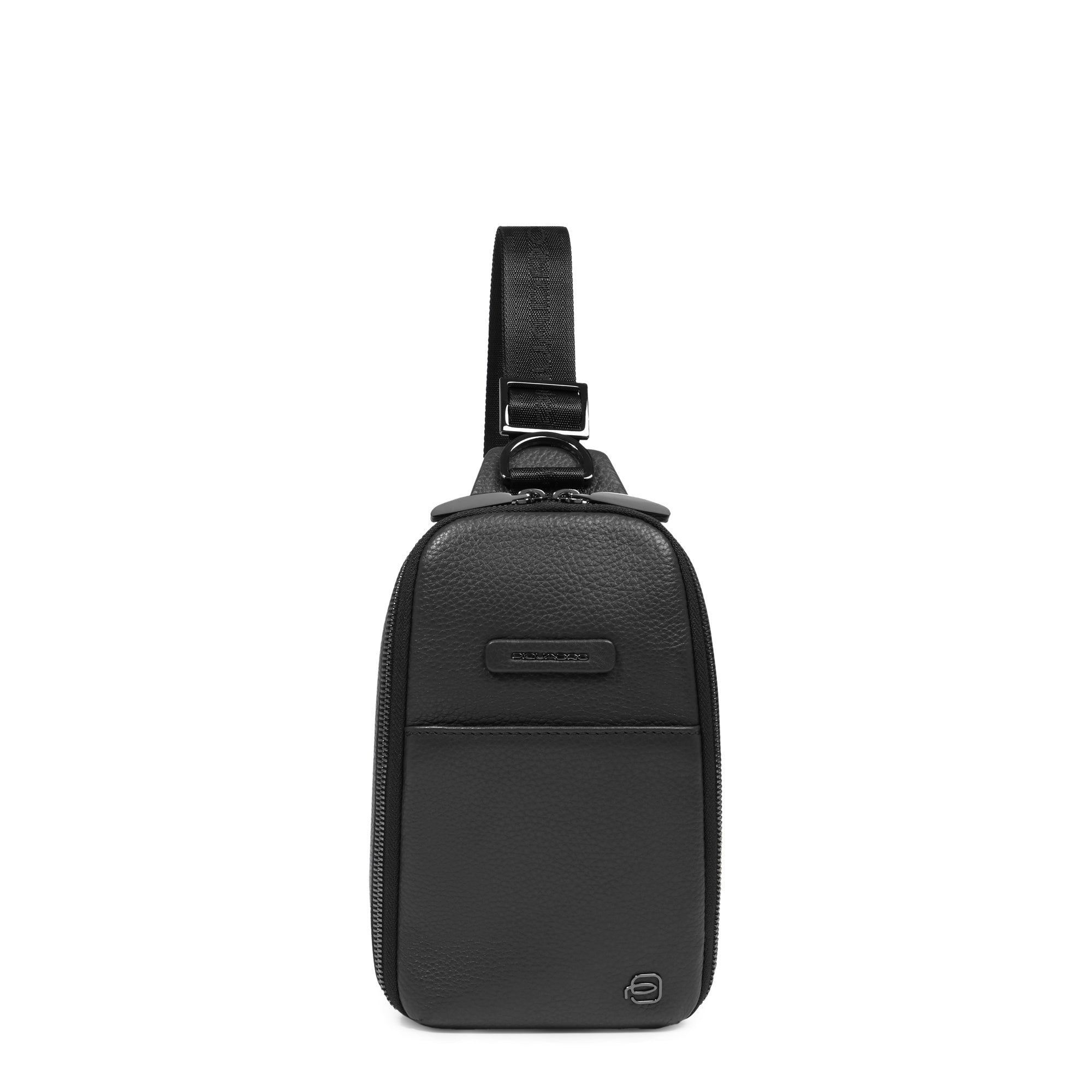 Piquadro Connequ Umhängetasche Schwarz Leder iPhone
