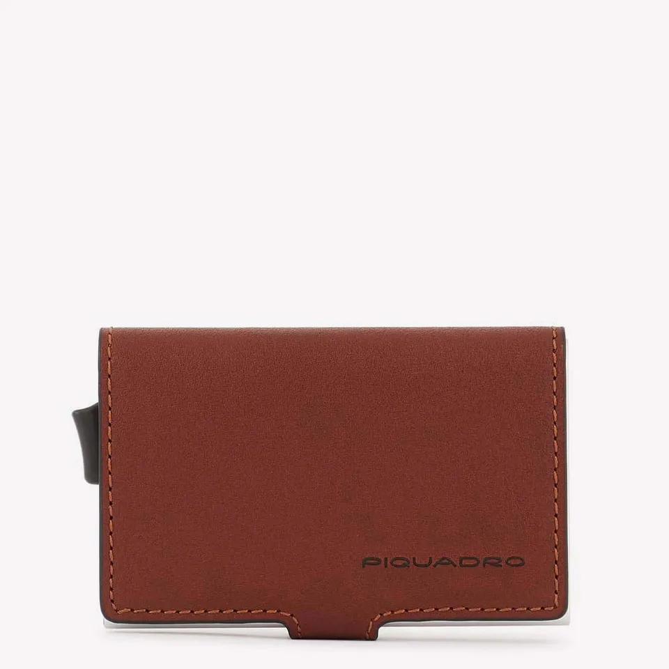 Piquadro Black Square Kartenetui Schwarz Automatik RFID